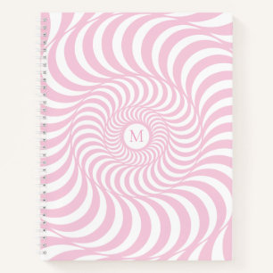 Custom Blush Pink Spiral Monogram Notebook