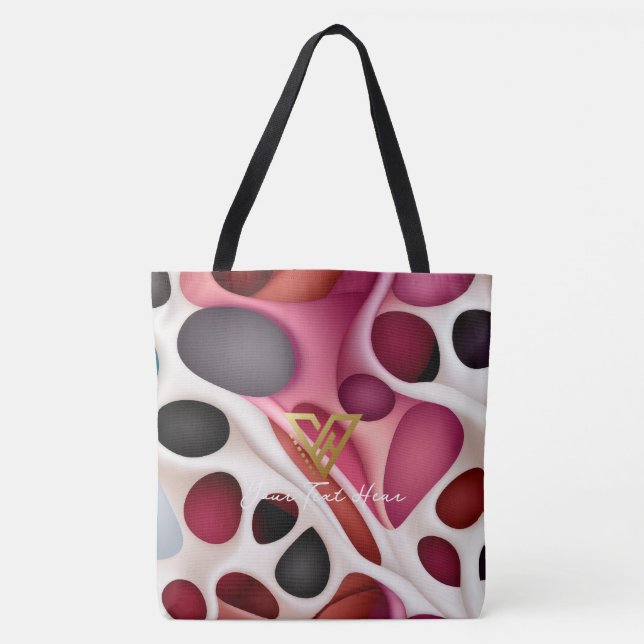 Custom: Blush Tones Bubble Array Personalized Tote Bag (Front)