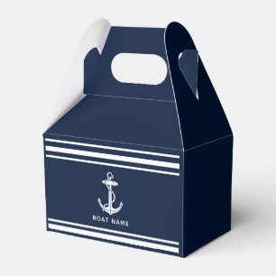 Custom Boat Anchor and Name Nautical Favor Boxes