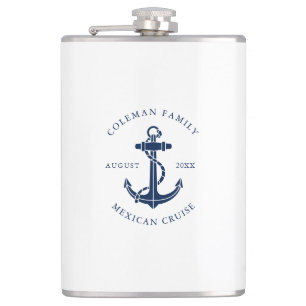Custom Boat Anchor Family Trip Swag Flask