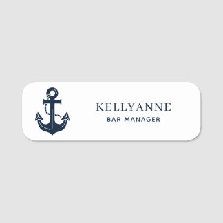 Custom Boat Captain Anchor Employee Magnetic  Name Tag