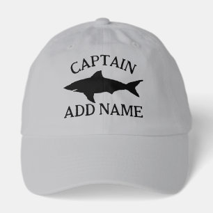 Custom boat captain hat with shark logo for fisher