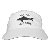 Custom boat captain hat with shark silhouette logo (Front)