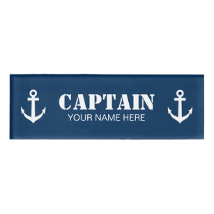Custom boat captain magnetic name tags for sailors