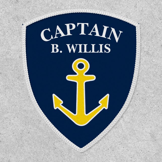 Custom boat captain name anchor patch (Front)