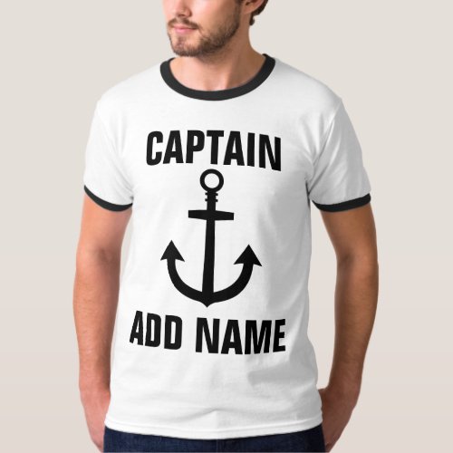 Custom Boat Captain Name Anchor Tee