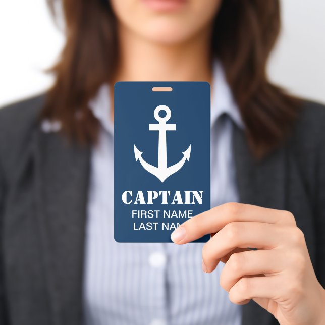 Custom boat captain name badge for sailors (Presented)