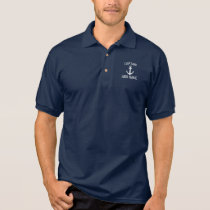 Custom boat captain name navy anchor polo shirt Custom boat captain name navy anchor polo shirt