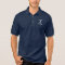 Custom boat captain name navy anchor polo shirt