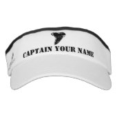 Custom boat captain shark tooth sun visor cap hat (Front)