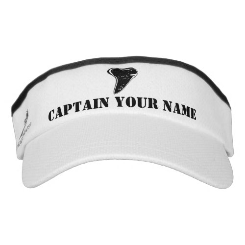 Custom boat captain shark tooth sun visor cap hat
