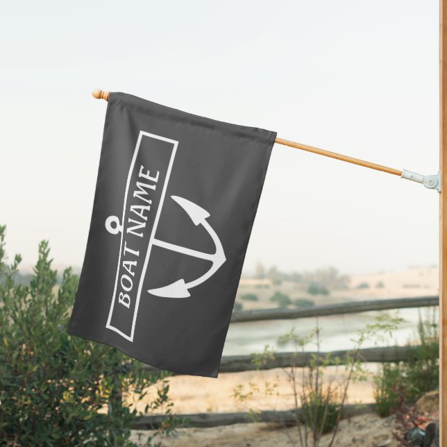 Custom Boat Flag Grey (Insitu (Back))