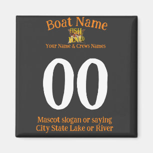 Custom Boat Jersey Boat Name Your Name Number City Magnet