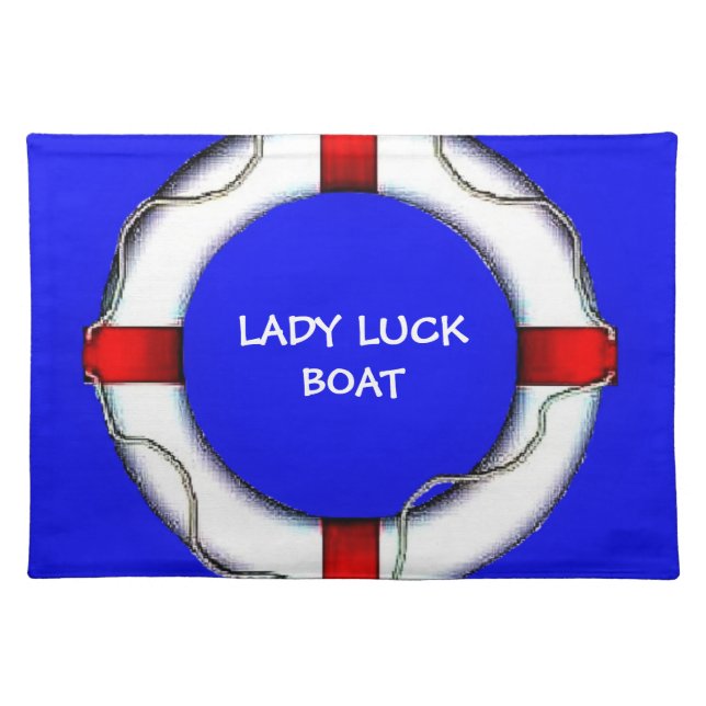 Custom Boat Life Preserver Ring Cloth Placemat (Front)