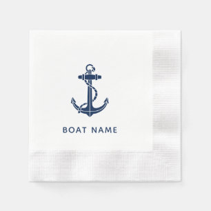 Custom Boat Name Anchor Cruise Trip Napkins