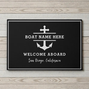 Custom Boat Name Anchor Nautical Welcome Doormat
