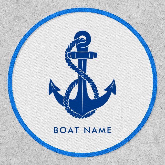 Custom Boat Name and Blue Anchor Patch (Front)