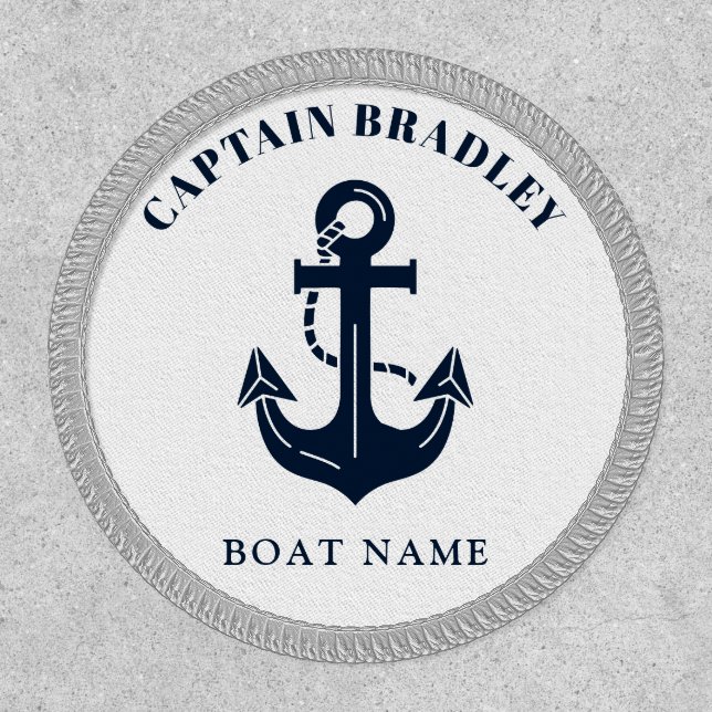 Custom Boat Name and Captain Nautical Identity Patch (Front)
