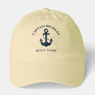 Custom Boat Name & Captain Name Nautical Hat