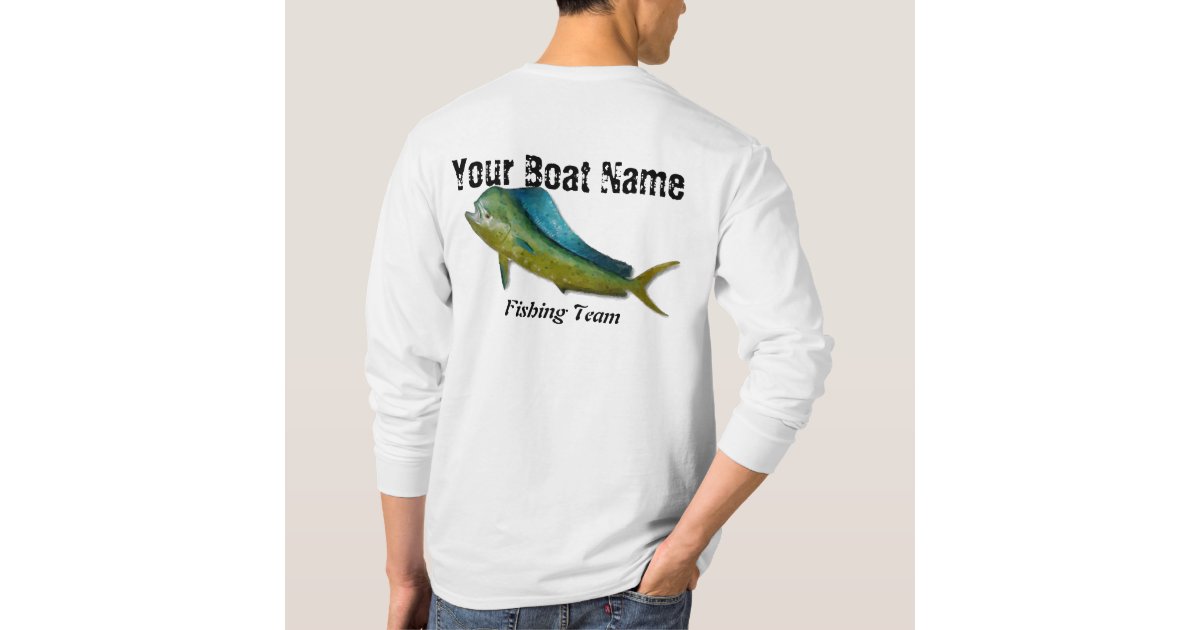 Custom Boat Name Fishing Shirt with Mahi