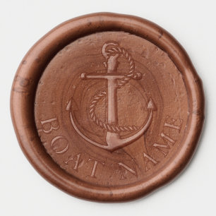 Custom Boat Name Nautical Anchor Wax Seal Sticker