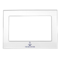 Custom Boat Name nautical navy blue anchor white