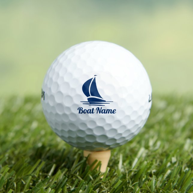 Custom boat name nautical sailship logo golf balls (Insitu Tee)
