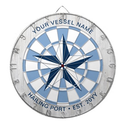 Custom Boat Name Nautical Star Personalized Dart Board