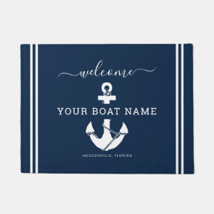 Custom Boat Name Nautical Welcome Doormat