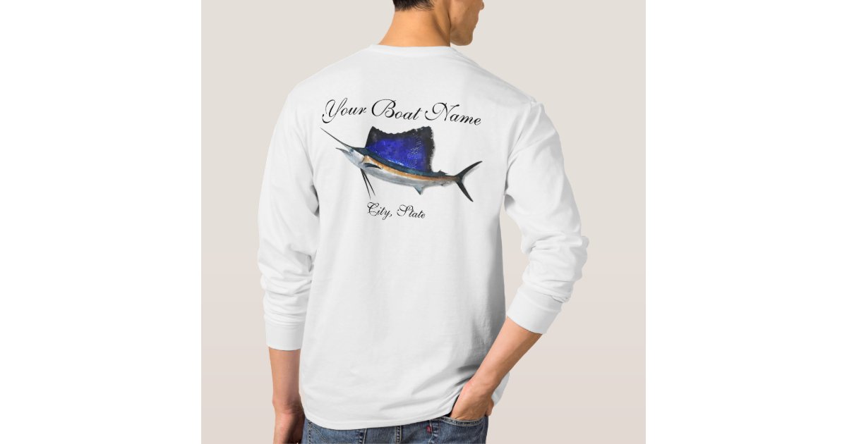 Custom Boat Name Sailfish Fishing T-Shirt