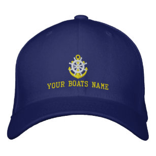 Custom boat name sailing embroidered baseball cap