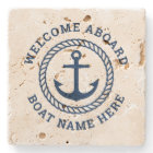Custom boat name welcome aboard anchor and rope