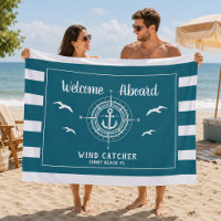 Custom Boat Name Welcome Aboard Compass