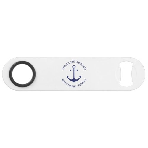 Custom Boat name Welcome Aboard nautical anchor Bar Key