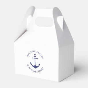 Custom Boat name Welcome Aboard nautical anchor Favor Boxes