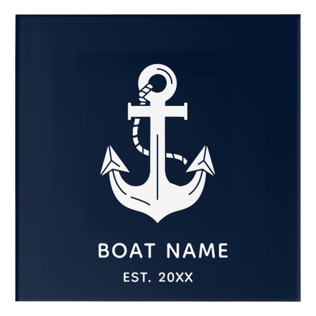 Custom Boat Name Year Nautical Heritage  Acrylic Print (Front)