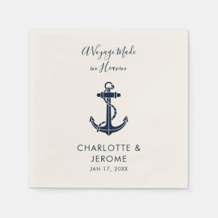 Custom Boat Nautical Anchor Wedding Paper Napkins