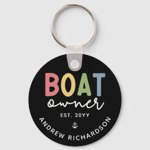 Custom Boat Owner established New Boat Owner Gift Keychain