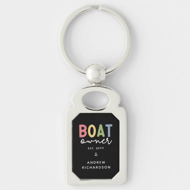 Custom Boat Owner established New Boat Owner Gift Keychain (Front)