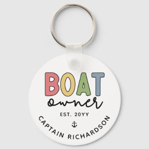 Custom Boat Owner established New Boat Owner Gifts Keychain