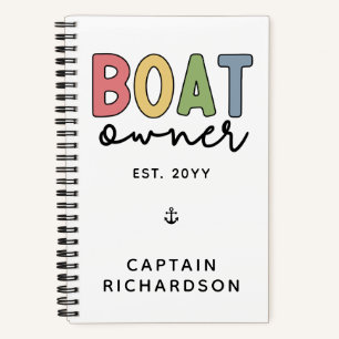 Custom Boat Owner established New Boat Owners Gift Notebook