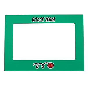 Custom bocce ball team picture frame magnet
