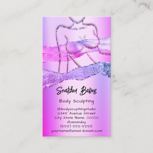 Custom Body Sculpting Cosmetics Logo QR Code Pink Business Card