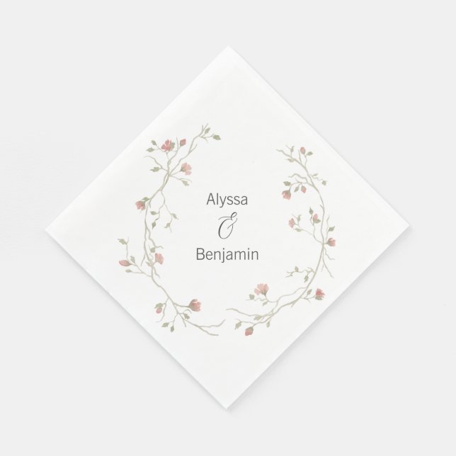 Custom Bohemian Wedding Napkin (Corner)