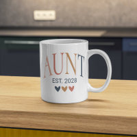 Custom Boho Aunt Mug, Cool Aunt Gift, New Aunt Mug