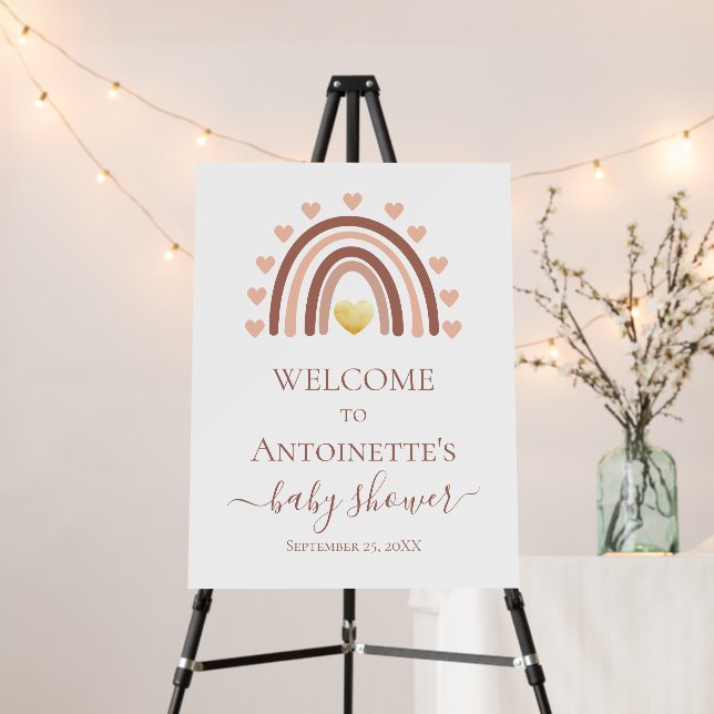 Custom Boho Baby Shower Banner Foam Board (In Situ (Stand))