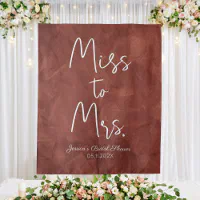 Miss to Mrs Backdrop, Boho Bridal Shower Decorations, Terracotta