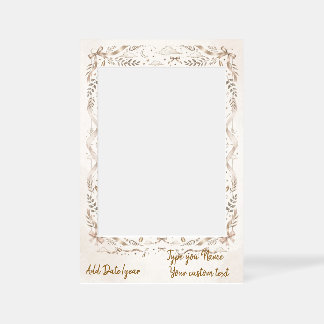Custom Boho Fall Birthday Selfie Frame, Autumn Flo Frame