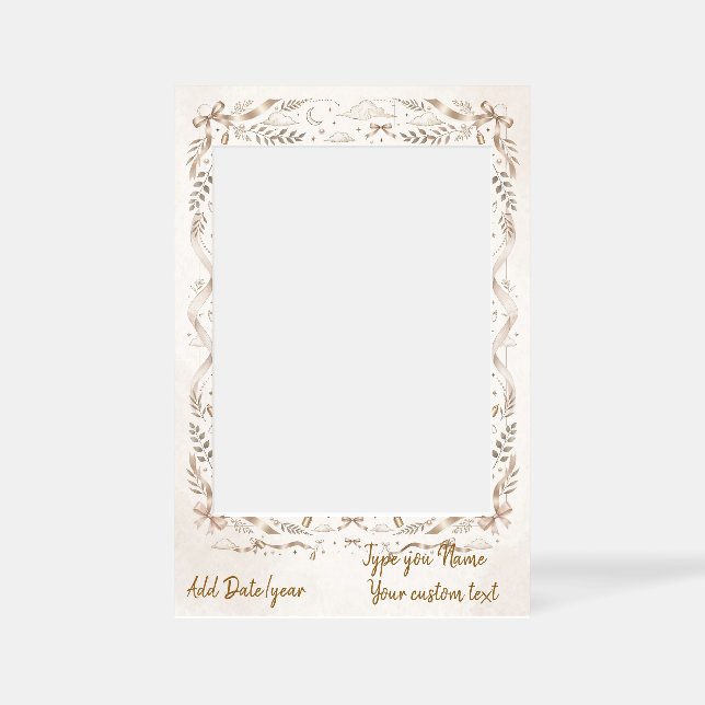 Custom Boho Fall Birthday Selfie Frame, Autumn Flo Frame (Front)