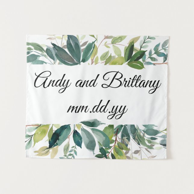 Custom Boho Fall Wedding Reception Photo Booth Tapestry (Front (Horizontal))